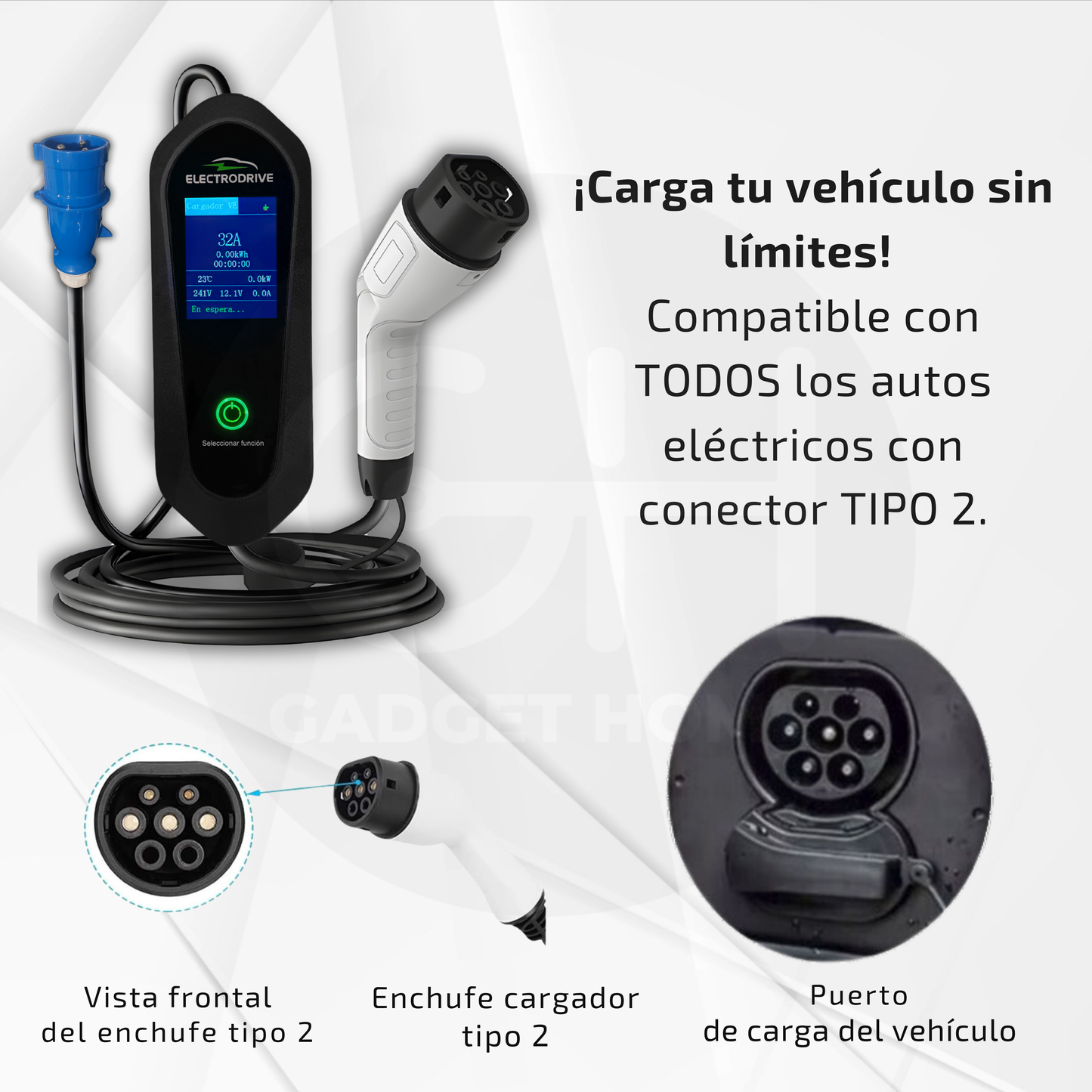 Cargador Para Vehículo Eléctricos 7kw Tipo 2 Wallbox